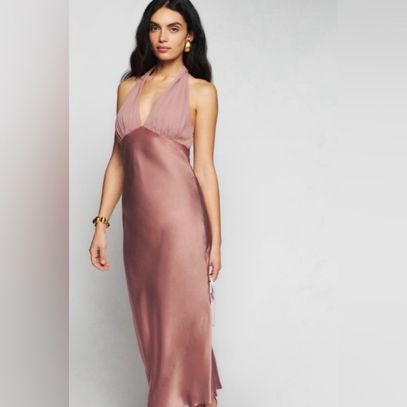 Dresses & Skirts - Reformation two tone midi silk halter